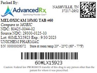 Meloxicam 15mg Tab Qty 60 NDC 80425 0044